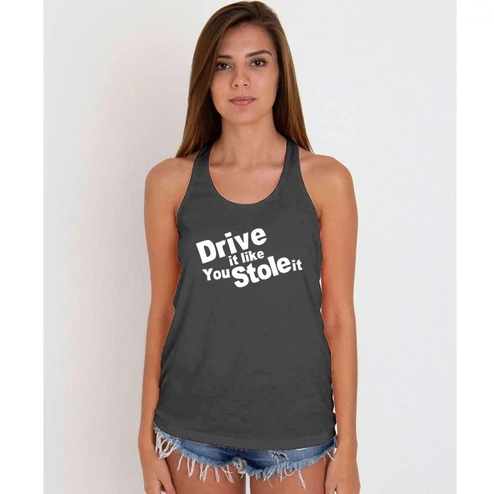 Drive It Like You Stole It Women's Knotted Racerback Tank