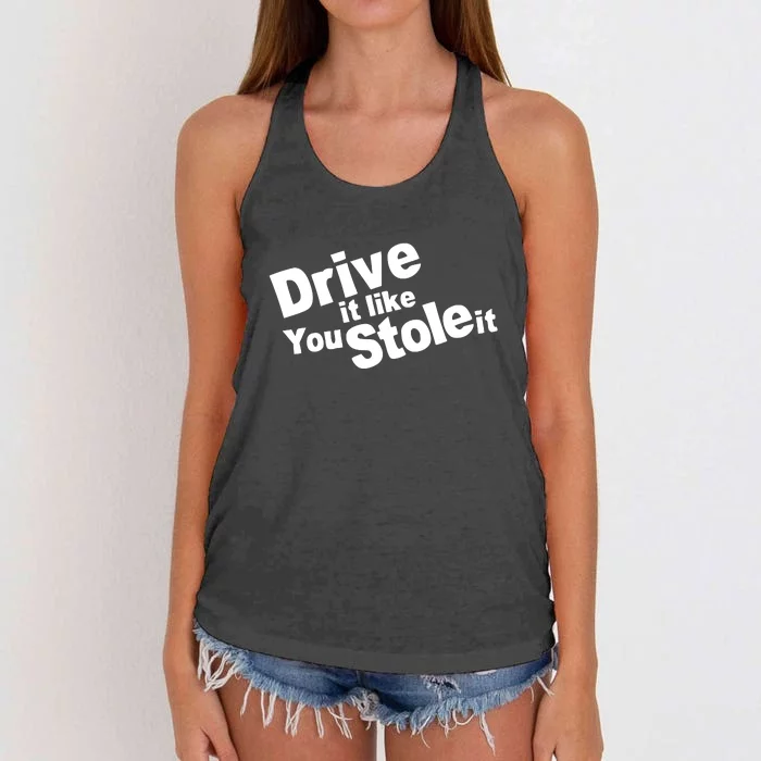 Drive It Like You Stole It Women's Knotted Racerback Tank