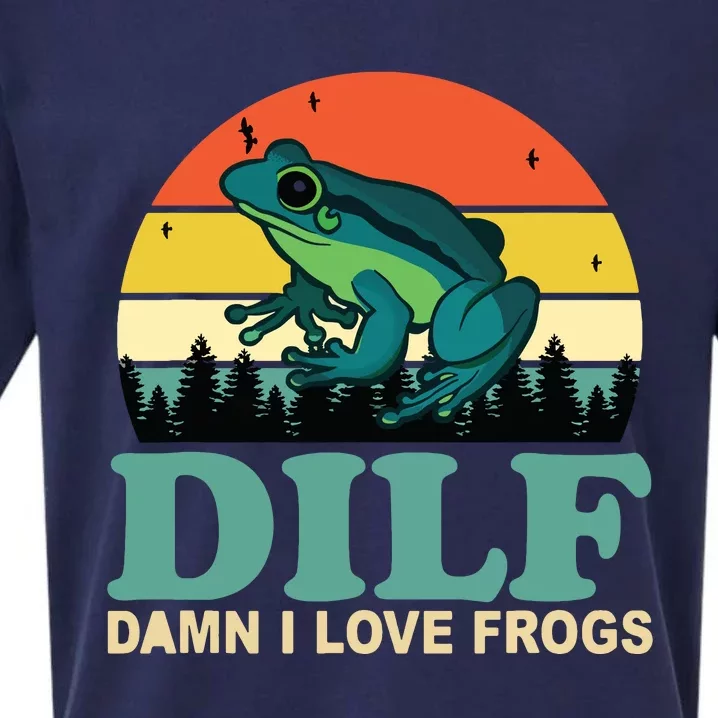 DILFDamn I Love Frogs Funny Saying FrogAmphibian Lovers Sueded Cloud Jersey T-Shirt