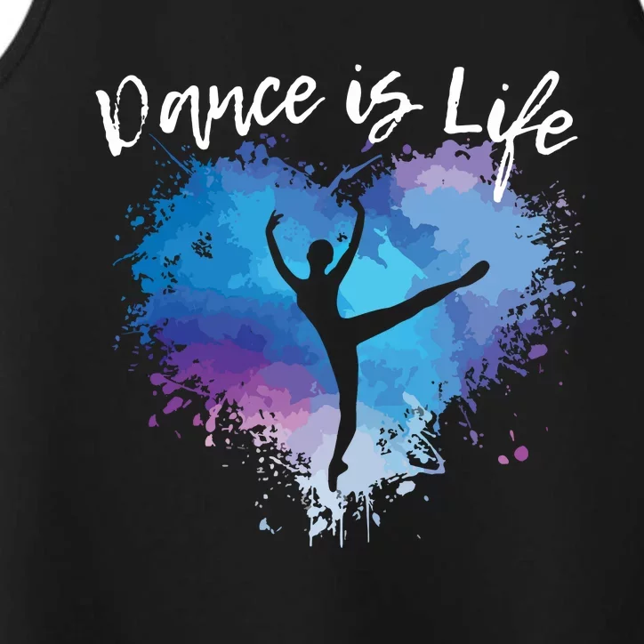 DANCE IS LIFE Ballet Dancing Ballerina Teen Tween Girl Mom Performance Tank