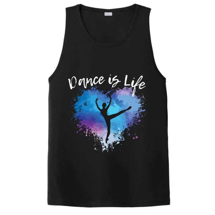 DANCE IS LIFE Ballet Dancing Ballerina Teen Tween Girl Mom Performance Tank