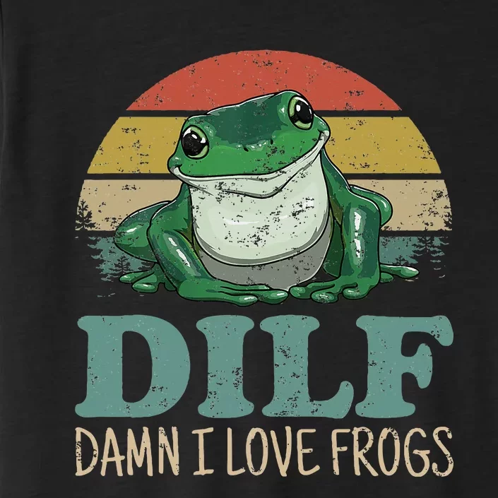 Dilfdamn I Love Frogs Funny Saying Frogamphibian Lovers ChromaSoft Performance T-Shirt