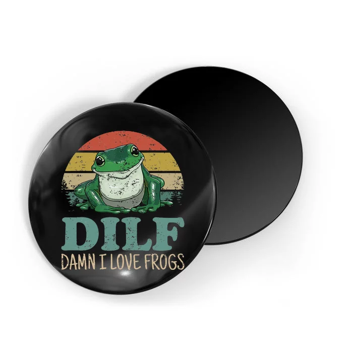 Dilfdamn I Love Frogs Funny Saying Frogamphibian Lovers Magnet