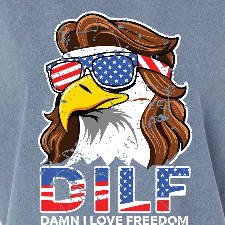 Damn I Love Freedom Eagle Funny Patriotic July 4th Garment-Dyed Women's Muscle Tee