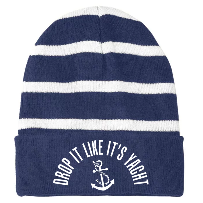 Drop It Like ItS Yacht Striped Beanie with Solid Band