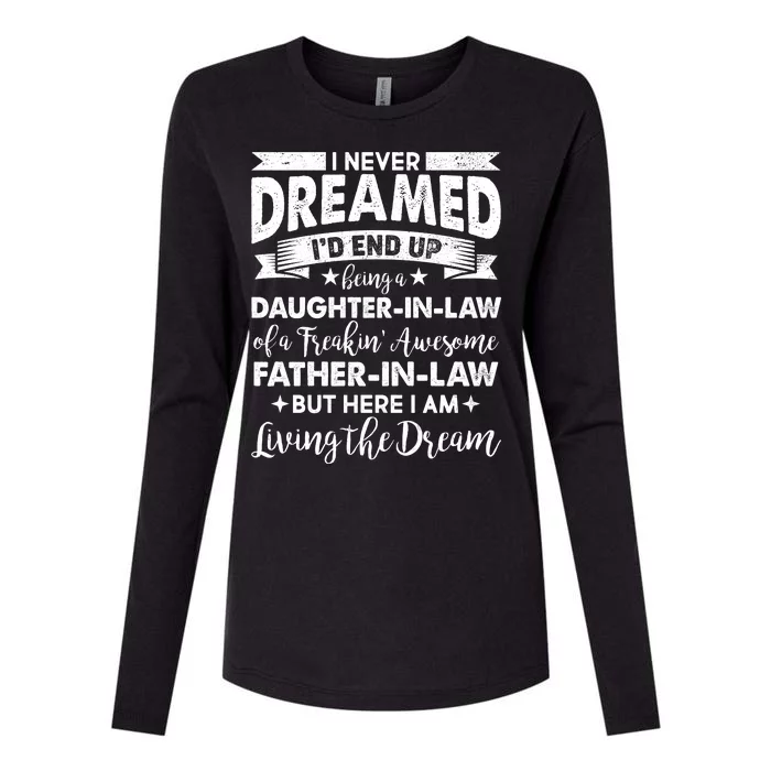 Daughter In Law Of A Freaking Awesome Father In Law Womens Cotton Relaxed Long Sleeve T-Shirt