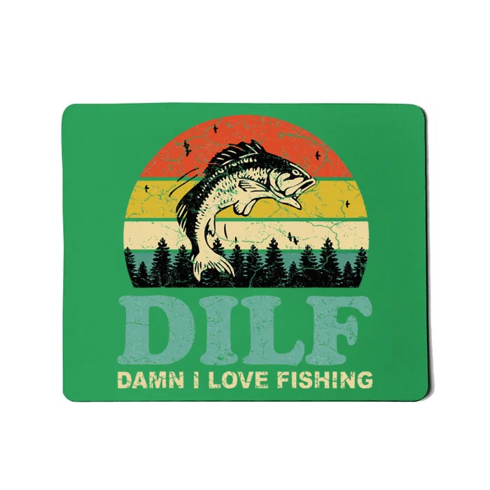 Dilfdamn I Love Fishing Funny Saying Fishermen Mousepad