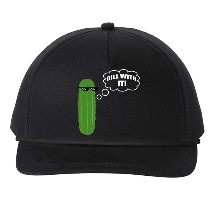 Dill With It Pickle Snapback Five-Panel Rope Hat