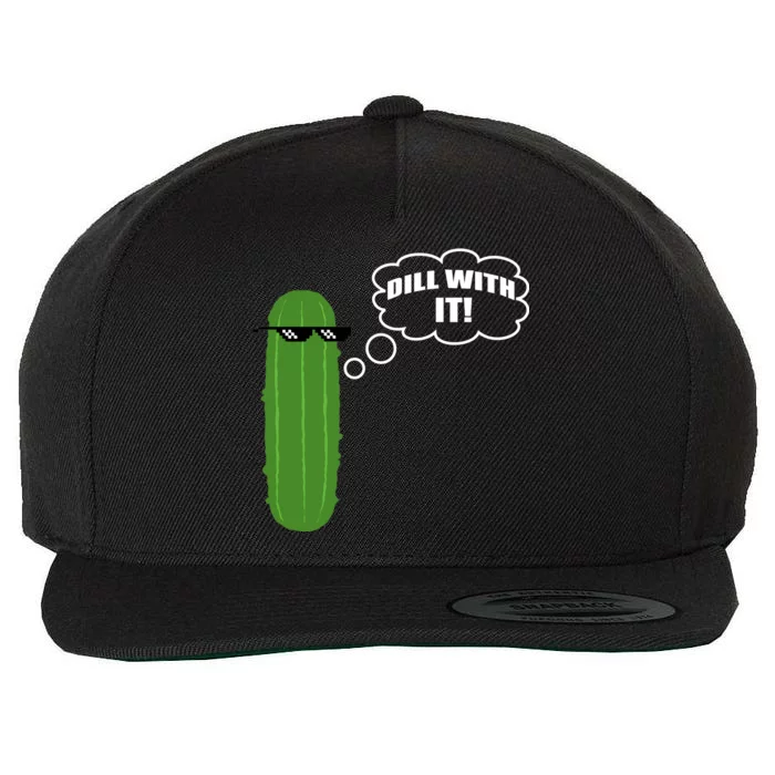 Dill With It Pickle Wool Snapback Cap