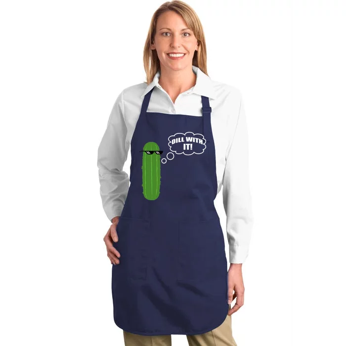 Dill With It Pickle Full-Length Apron With Pocket