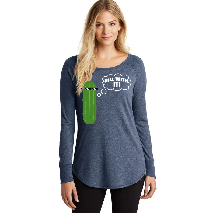 Dill With It Pickle Women's Perfect Tri Tunic Long Sleeve Shirt