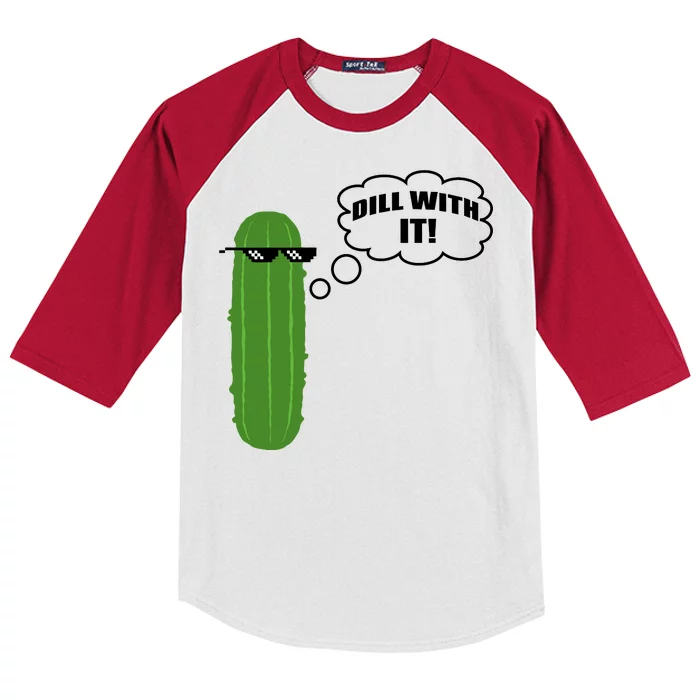 Dill With It Pickle Kids Colorblock Raglan Jersey