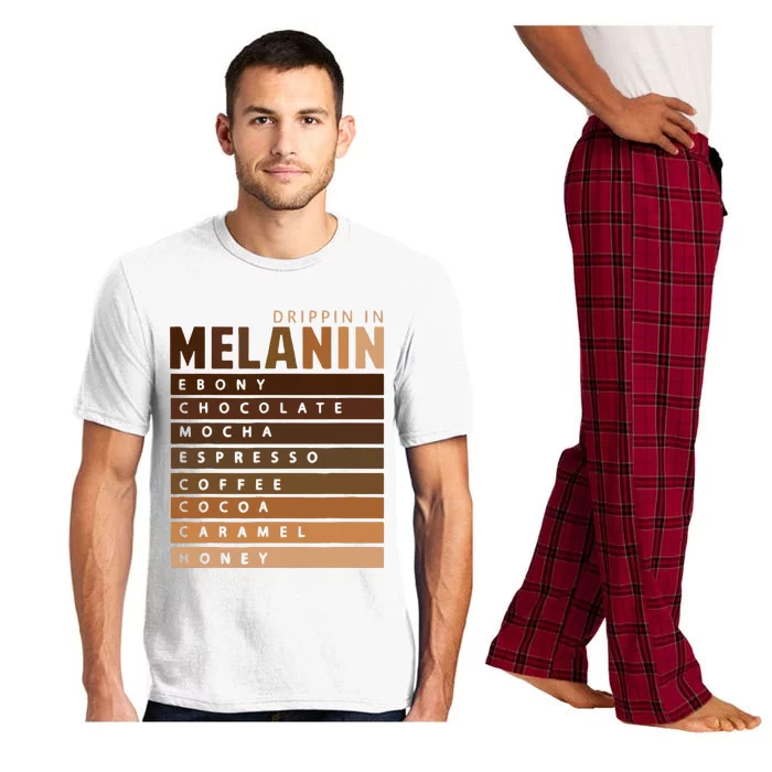 Drippin In Melanin African American Queen King Black History Pajama Set