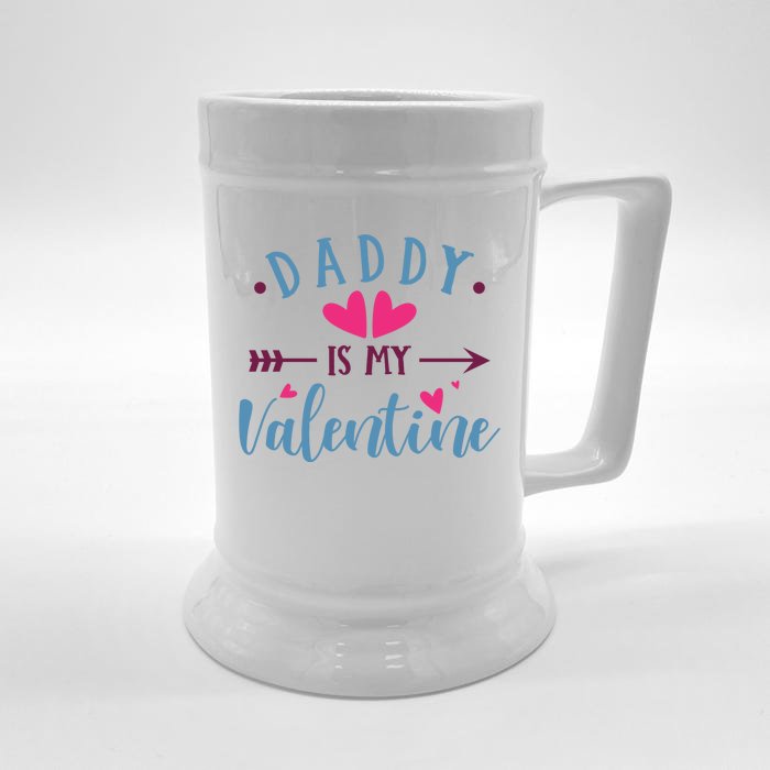 Daddy Is My Valentine Cute Holiday Front & Back Beer Stein