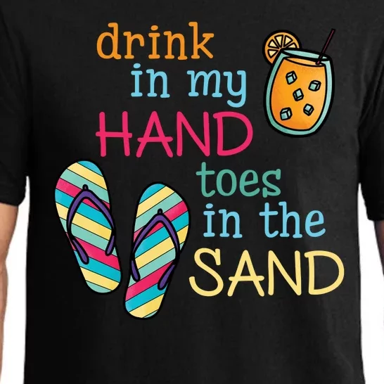 Drink In My Hand Toes In The Sand Summer Beach Pajama Set