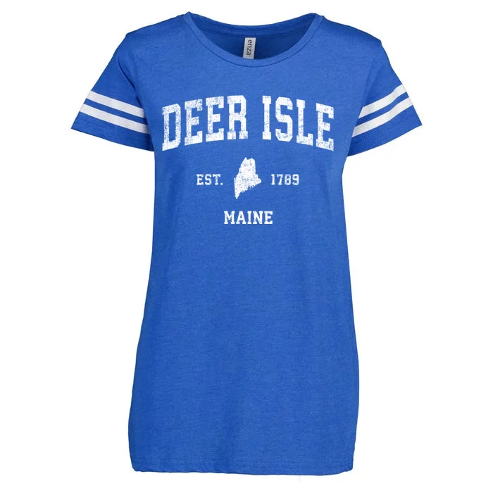 Deer Isle Maine Me Vintage Sports Enza Ladies Jersey Football T-Shirt