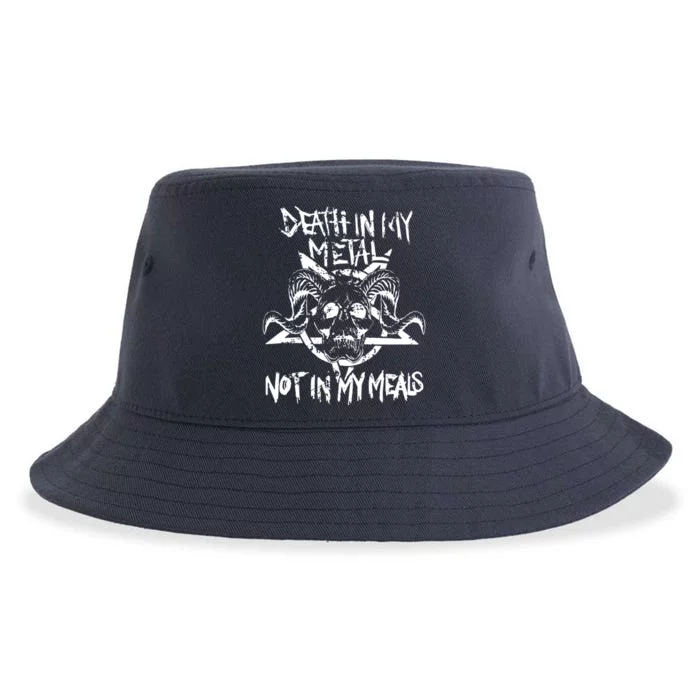 Death In My Metal Not In My Meals Vegan Metalhead Sustainable Bucket Hat