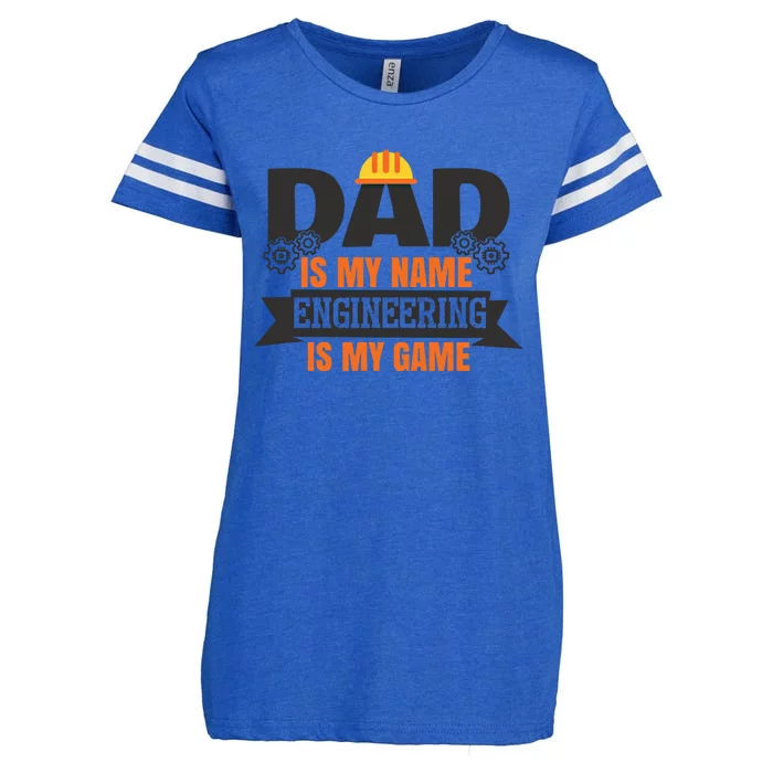 Dad Is My Name Engineering Is My Game Engineering Humor Gift Enza Ladies Jersey Football T-Shirt