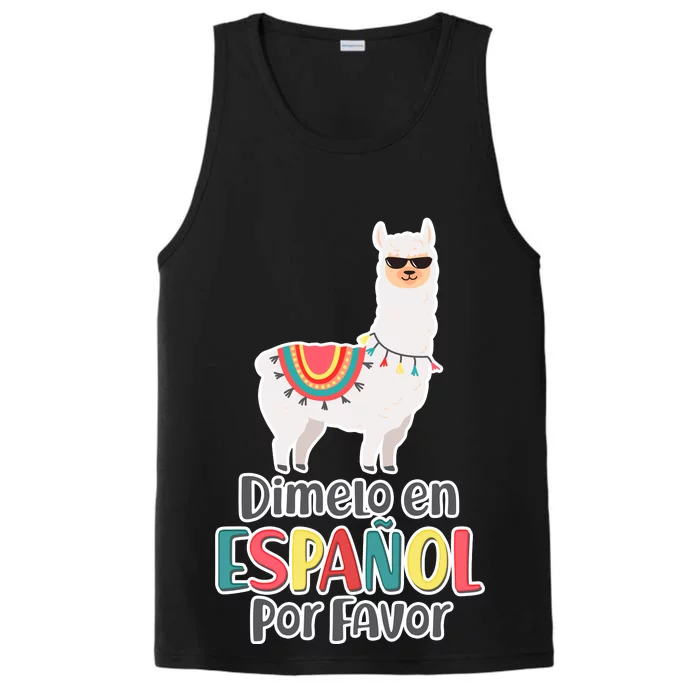 Dimelo en Espanol por Favor Spanish Llama Performance Tank