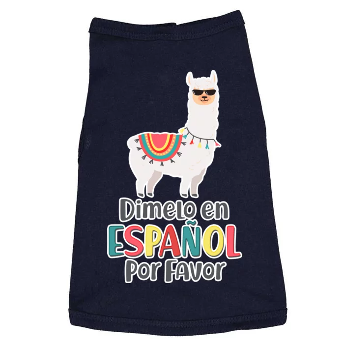 Dimelo en Espanol por Favor Spanish Llama Doggie Tank