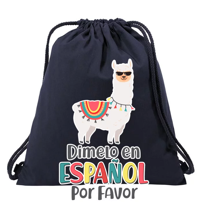 Dimelo en Espanol por Favor Spanish Llama Drawstring Bag