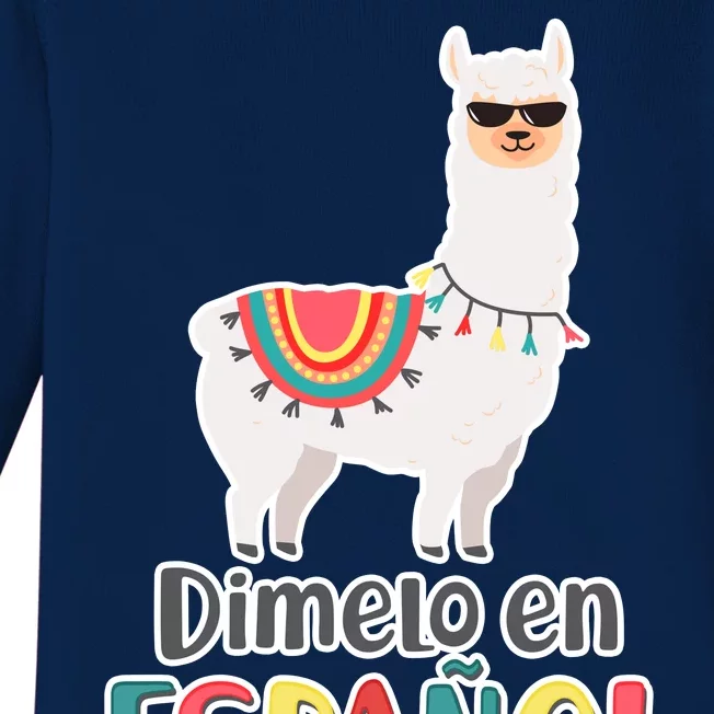 Dimelo en Espanol por Favor Spanish Llama Baby Long Sleeve Bodysuit