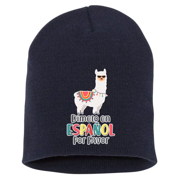 Dimelo en Espanol por Favor Spanish Llama Short Acrylic Beanie