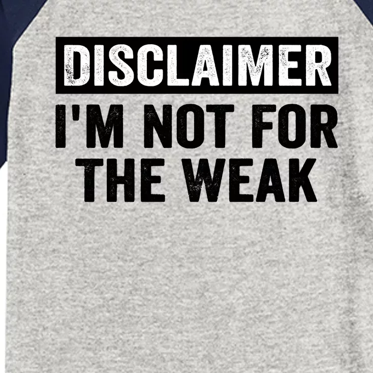 Disclaimer I'm Not For The Weak Funny Kids Colorblock Raglan Jersey