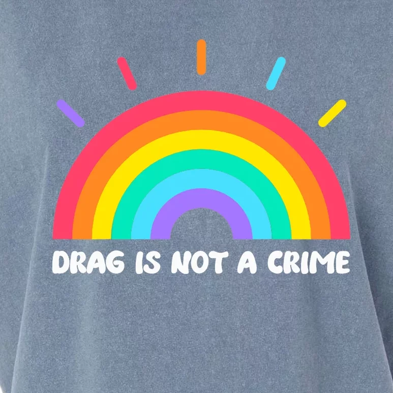 Drag Is Not A Crime Support Drag Queens LGBTQ Rights Rainbow Garment-Dyed Women's Muscle Tee