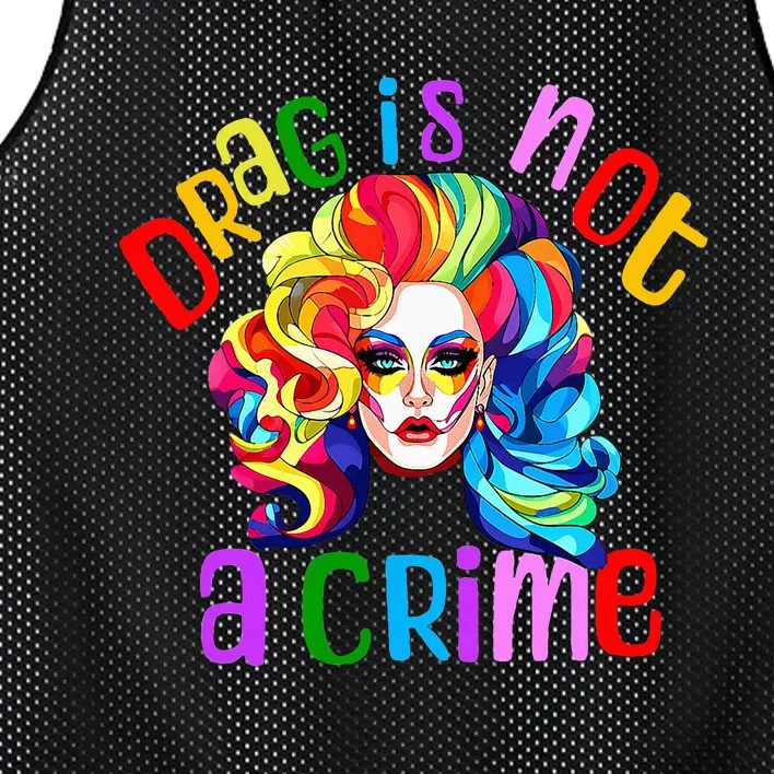 Drag Is Not A Crime Fabulous Drag Queen Lgbtq Equality Pride Mesh Reversible Basketball Jersey Tank