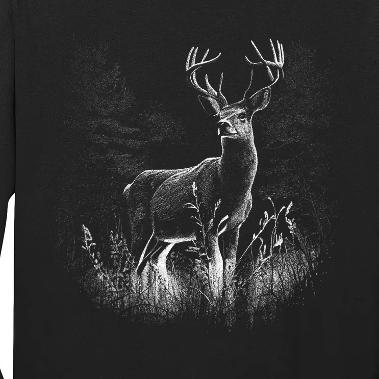 Deer In Nature Realistic Long Sleeve Shirt