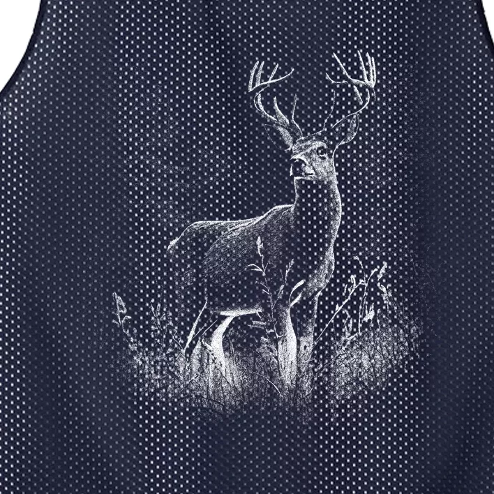 Deer In Nature Realistic Mesh Reversible Basketball Jersey Tank