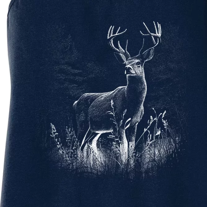 Deer In Nature Realistic Women's Racerback Tank