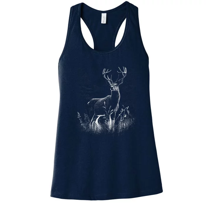 Deer In Nature Realistic Women's Racerback Tank