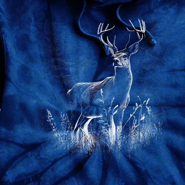 Deer In Nature Realistic Tie Dye Hoodie