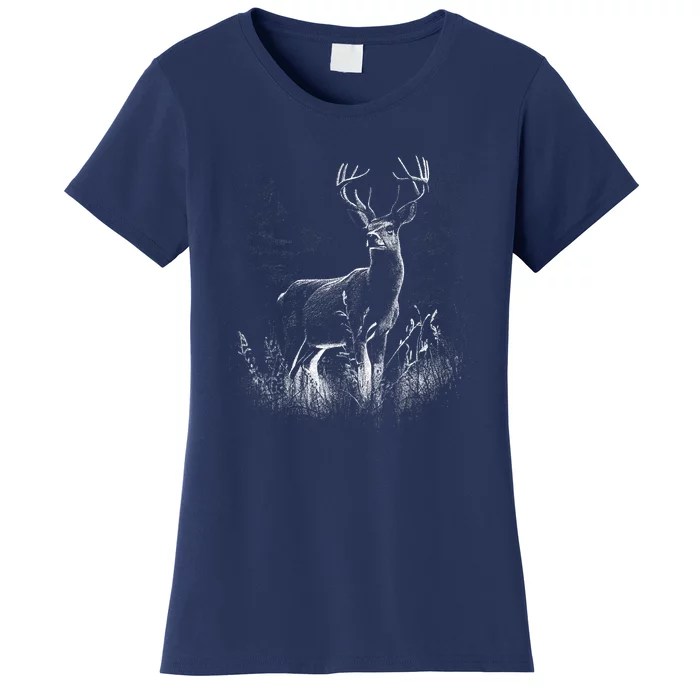 Deer In Nature Realistic Women's T-Shirt