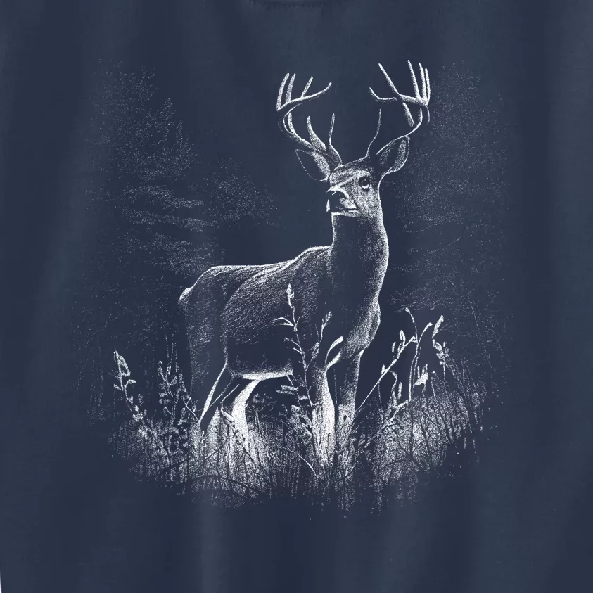 Deer In Nature Realistic Kids Sweatshirt