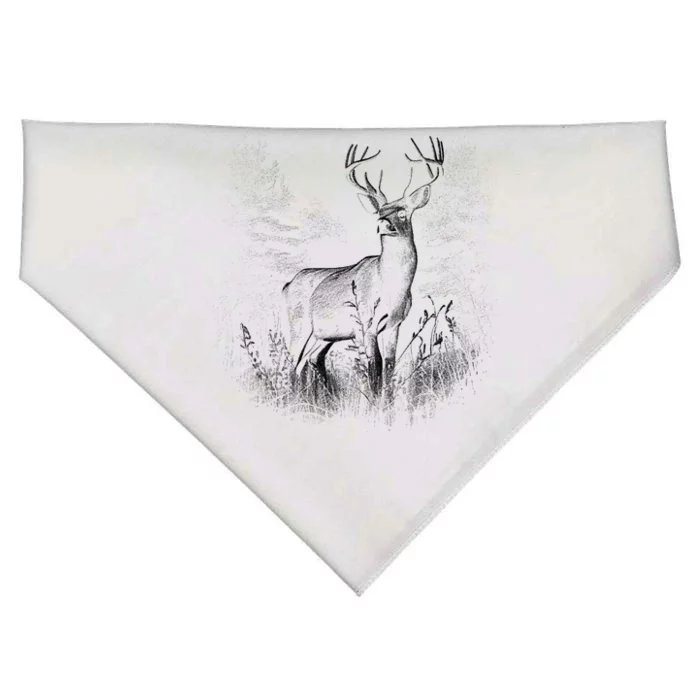 Deer In Nature Realistic USA-Made Doggie Bandana