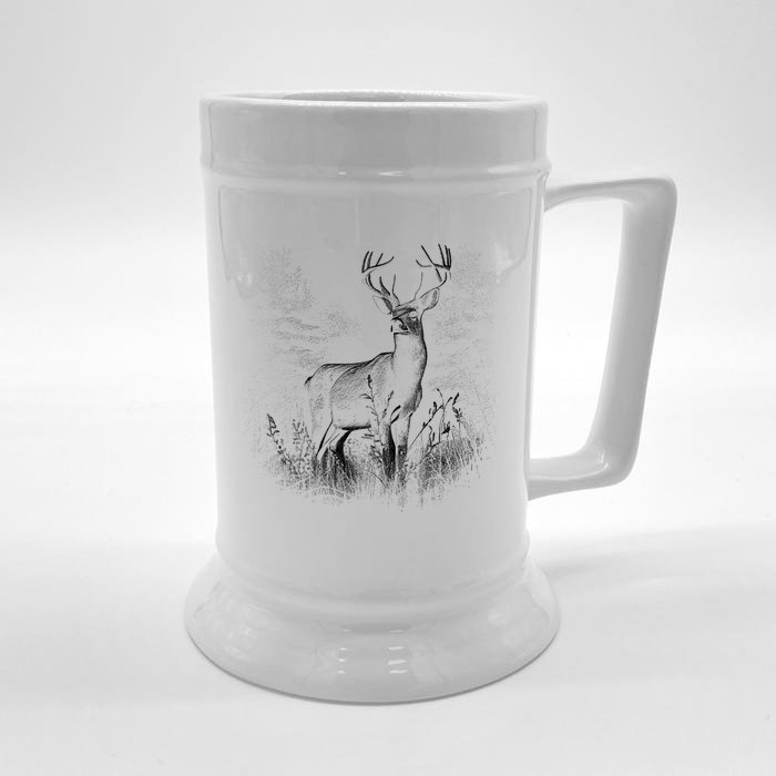 Deer In Nature Realistic Front & Back Beer Stein