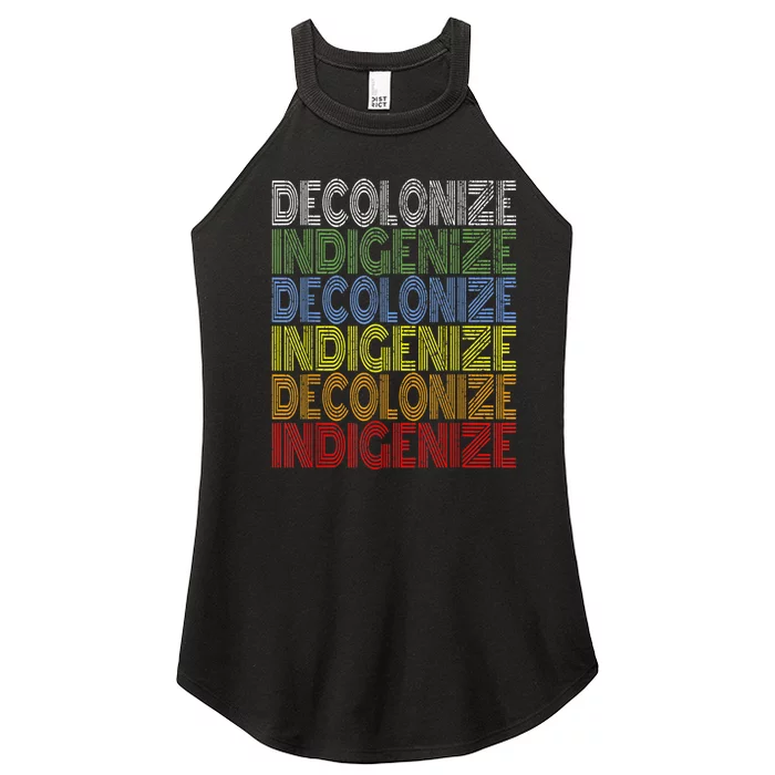 DECOLONIZE INDIGENIZE Native American Education Gift Women’s Perfect Tri Rocker Tank