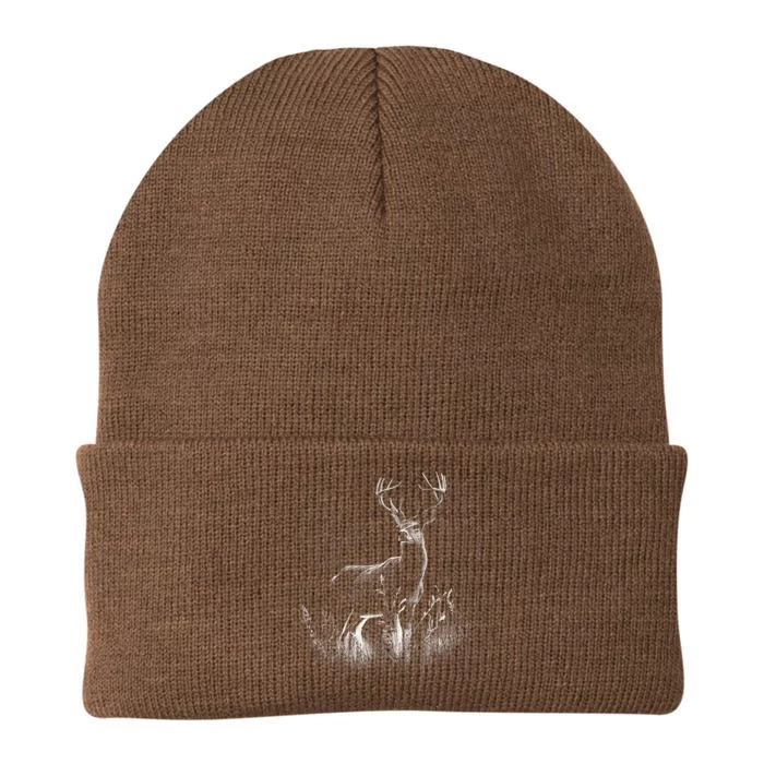 Deer In Nature Realistic Knit Cap Winter Beanie