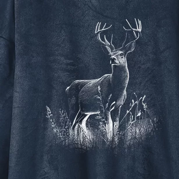 Deer In Nature Realistic Hooded Wearable Blanket