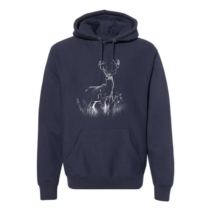 Deer In Nature Realistic Premium Hoodie