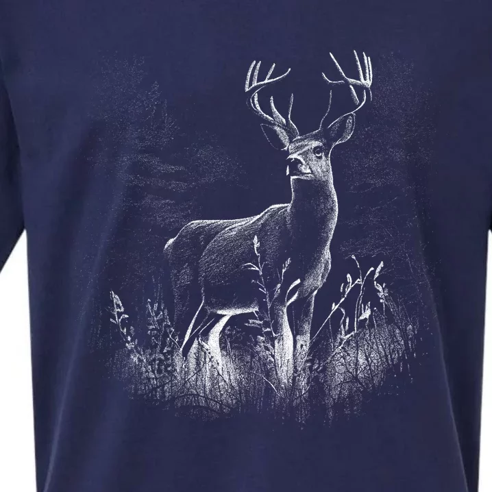 Deer In Nature Realistic Sueded Cloud Jersey T-Shirt