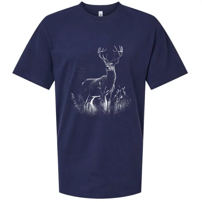 Deer In Nature Realistic Sueded Cloud Jersey T-Shirt