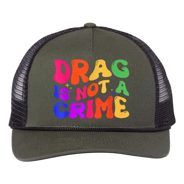 Drag Is Not A Crime LGBT Gay Pride Equality Drag Queen Retro Rope Trucker Hat Cap