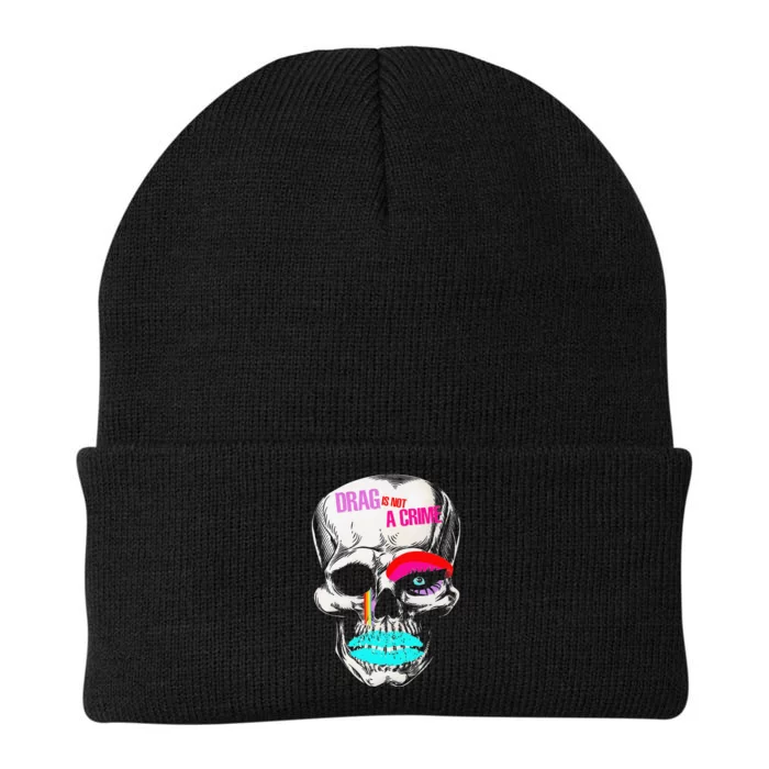 Drag Is Not A Crime Skull Knit Cap Winter Beanie