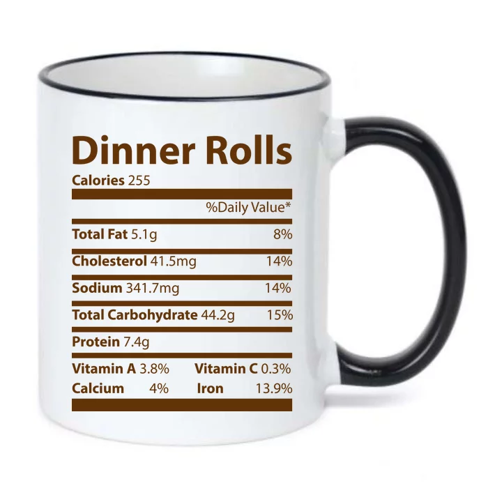 Dinner Rolls Nutritional Facts Funny Thanksgiving Black Color Changing Mug