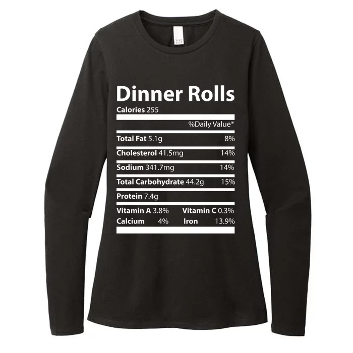 Dinner Rolls Nutritional Facts Funny Thanksgiving Womens CVC Long Sleeve Shirt