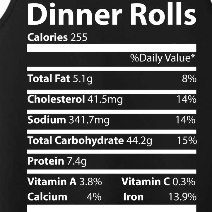 Dinner Rolls Nutritional Facts Funny Thanksgiving Performance Tank